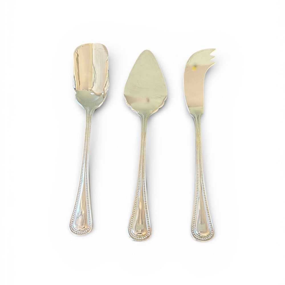 Godinger Silver Plated Cheese Service Utensils Vintage‎ NIB